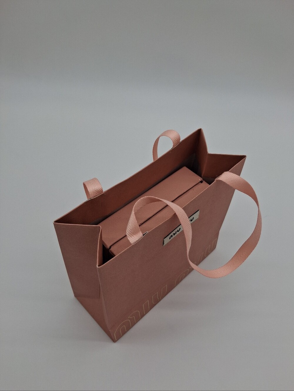 MIU MIU Pink Gift Packaging Set Box Bag Tissue RFID Booklet Cards EUC - Picture 16 of 16